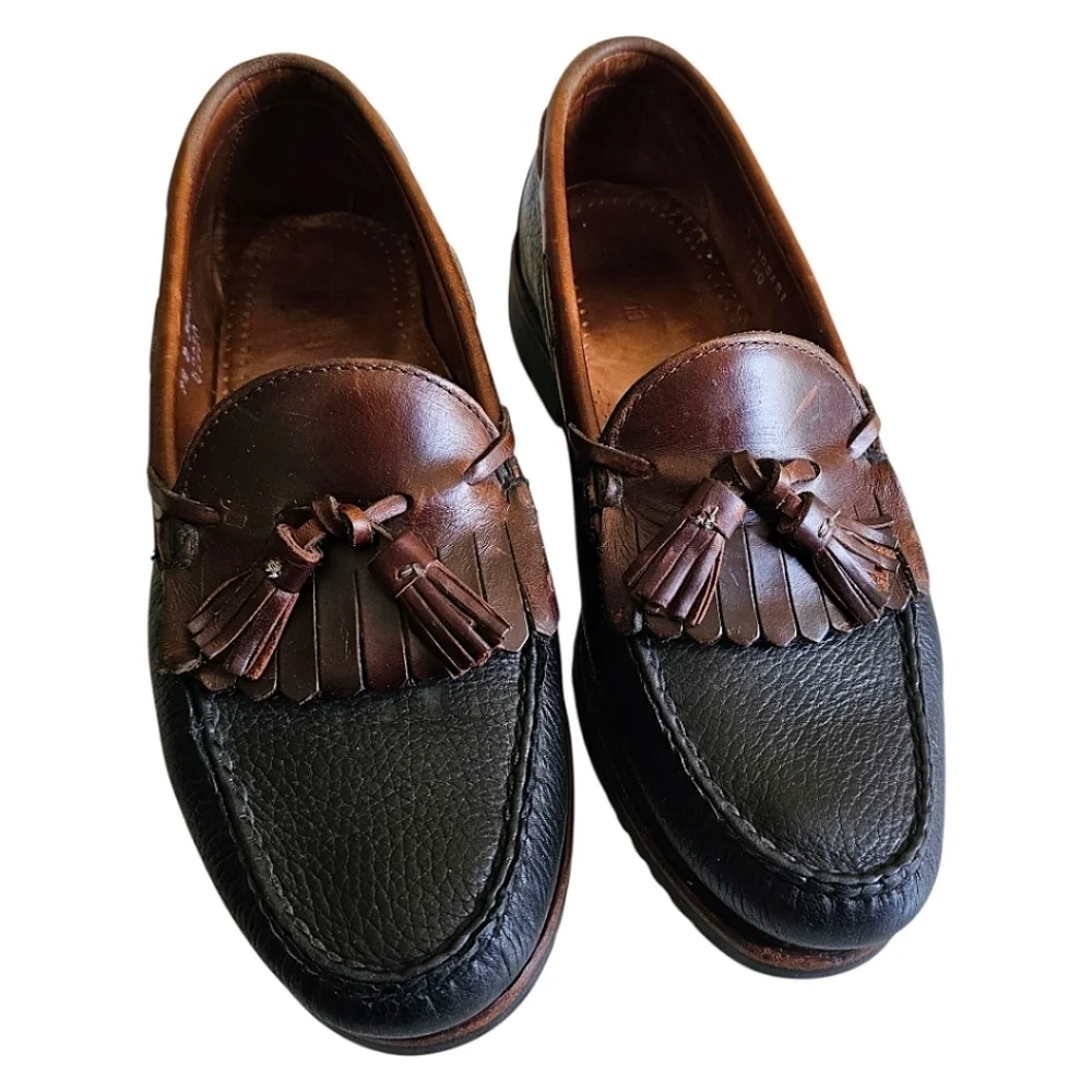 Allen Edmonds Nashua Pebbled Leather Tassel Loafers 7.5 Old Money Modern Preppy